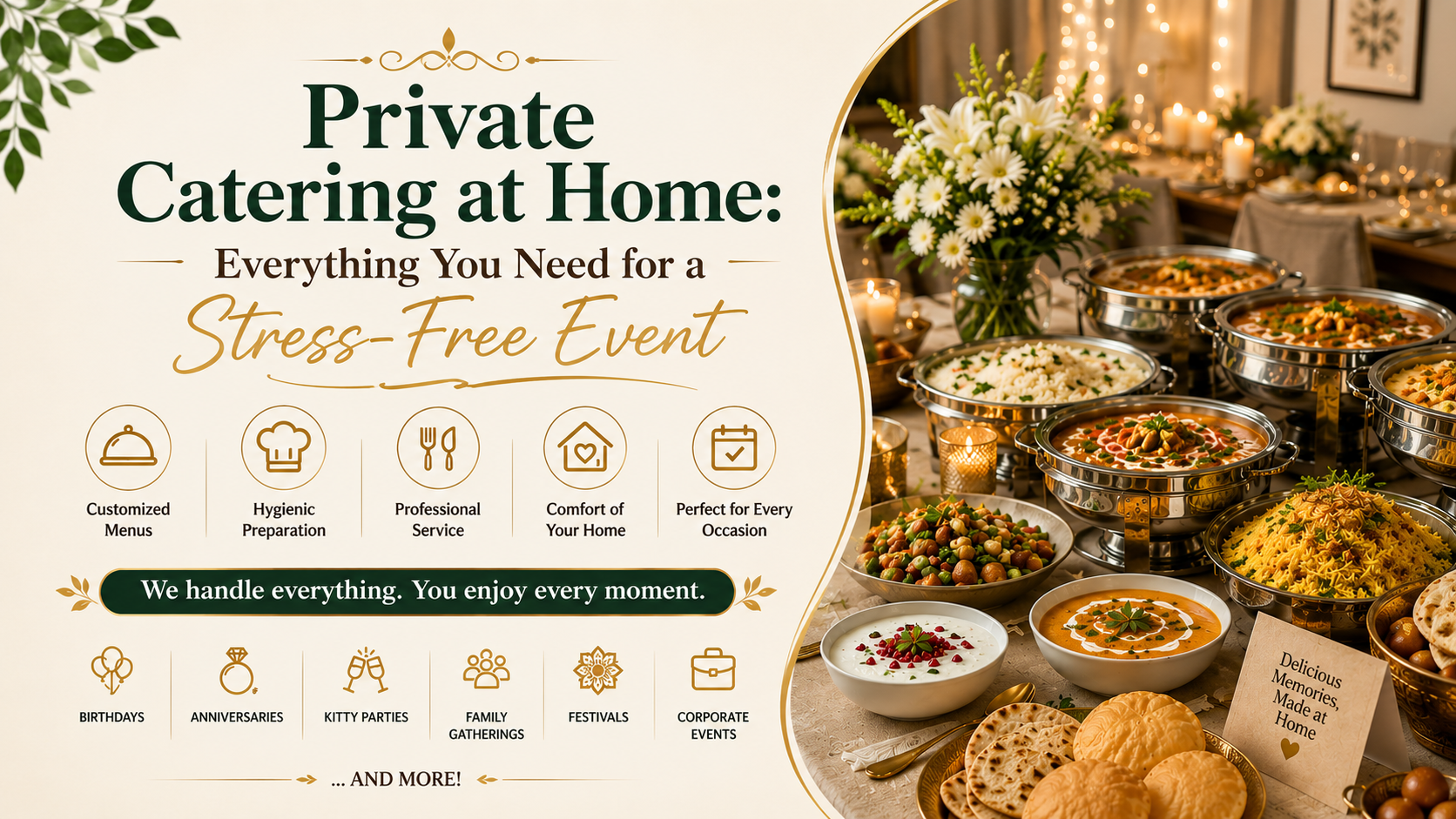 Catering at home: a luxurious experience