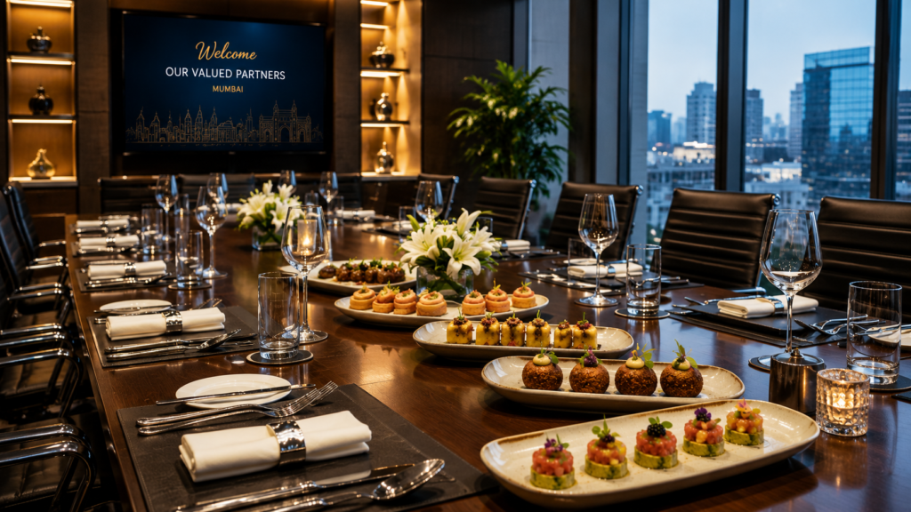 Premium corporate event catering presentation to impress clients