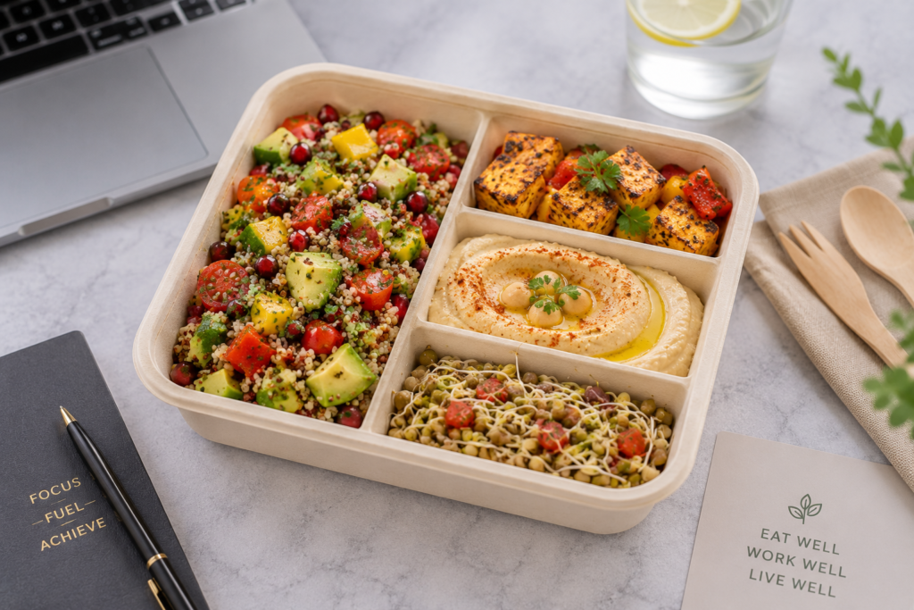 Healthy office lunch delivery Lower Parel premium bento setup
